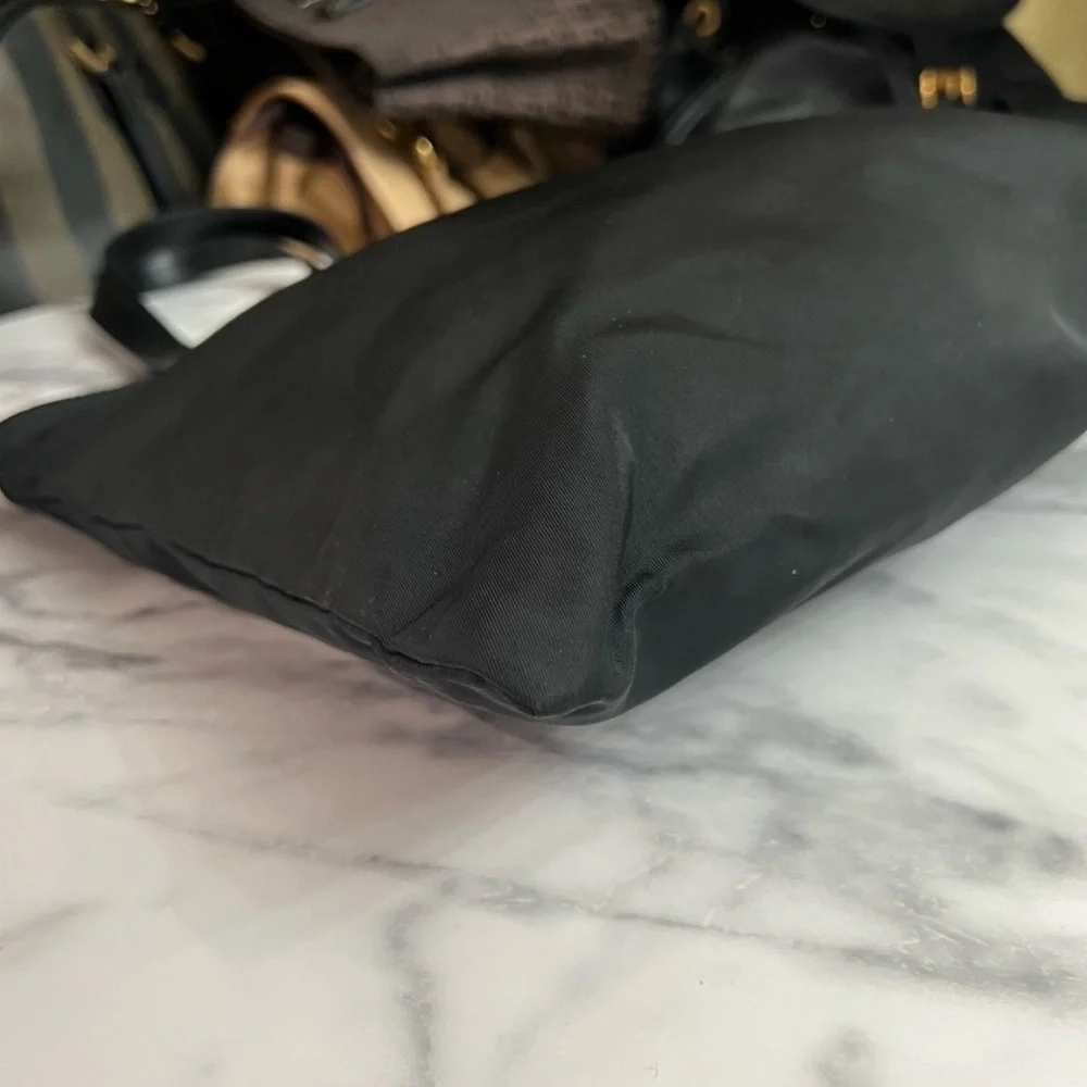 PRADA Nylon Shoulder Bag / Black & Silver VINTAGE - Picture 7 of 12